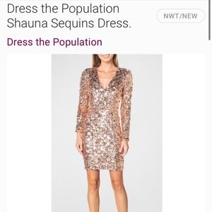 Dress The Population - Shauna Metallic Minidress - Size S